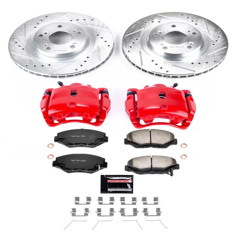 Power Stop Front Z36 Truck & Tow Brake Kit w/ Calipers Honda Civic 2012 - 2015 / CR - V 2005 - 2006 / Acura ILX 2013 - 2015 | KC3055 - 36 - JDMuscleBrake KitspsbKC3055-36