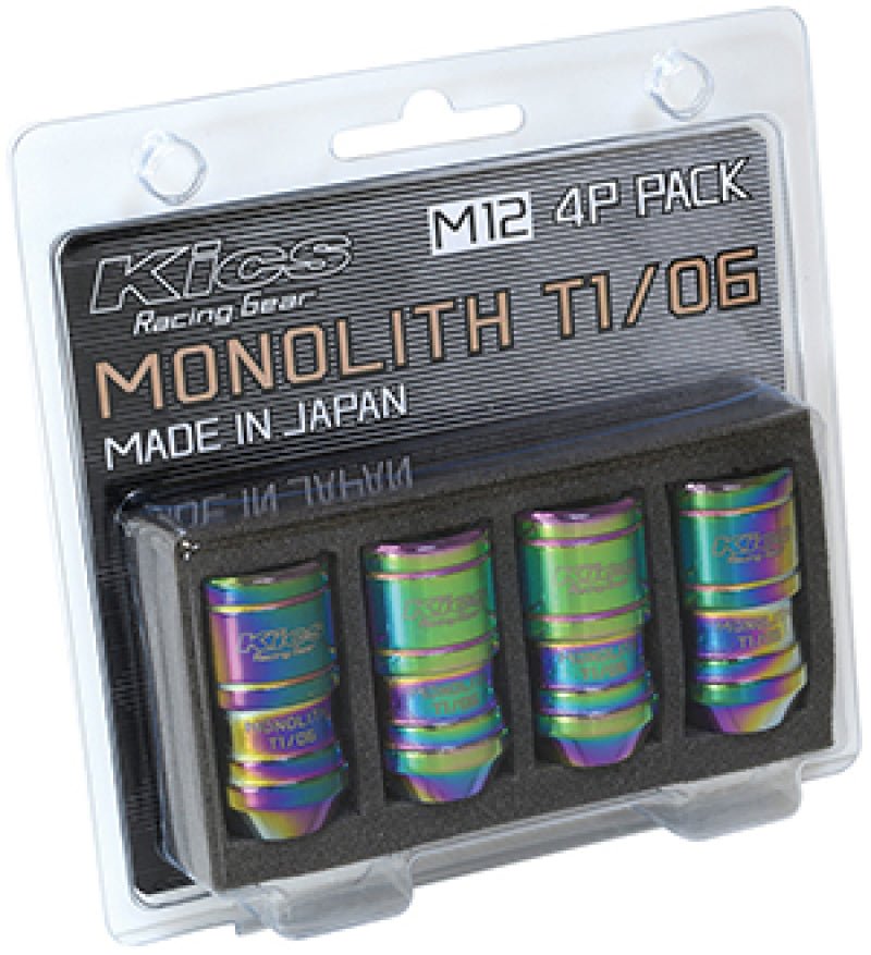 Project Kics 12 x 1.5 Neochrome T1/06 Monolith Lug Nuts - 4 Pcs | WMN01N4P - JDMuscleLug NutspjkWMN01N4P