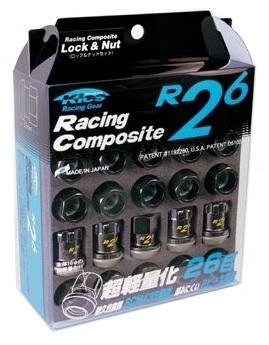Project Kics 12X1.25 Black R26 Lug Nuts - 16+4 | 32875 - JDMuscleLug Nutspjk32875