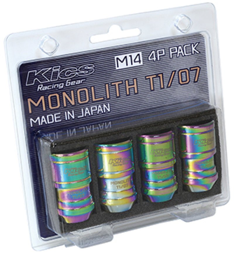 Project Kics 14 x 1.5 Neochrome T1/07 Monolith Lug Nuts - 4 Pcs | WMN04N4P - JDMuscleLug NutspjkWMN04N4P