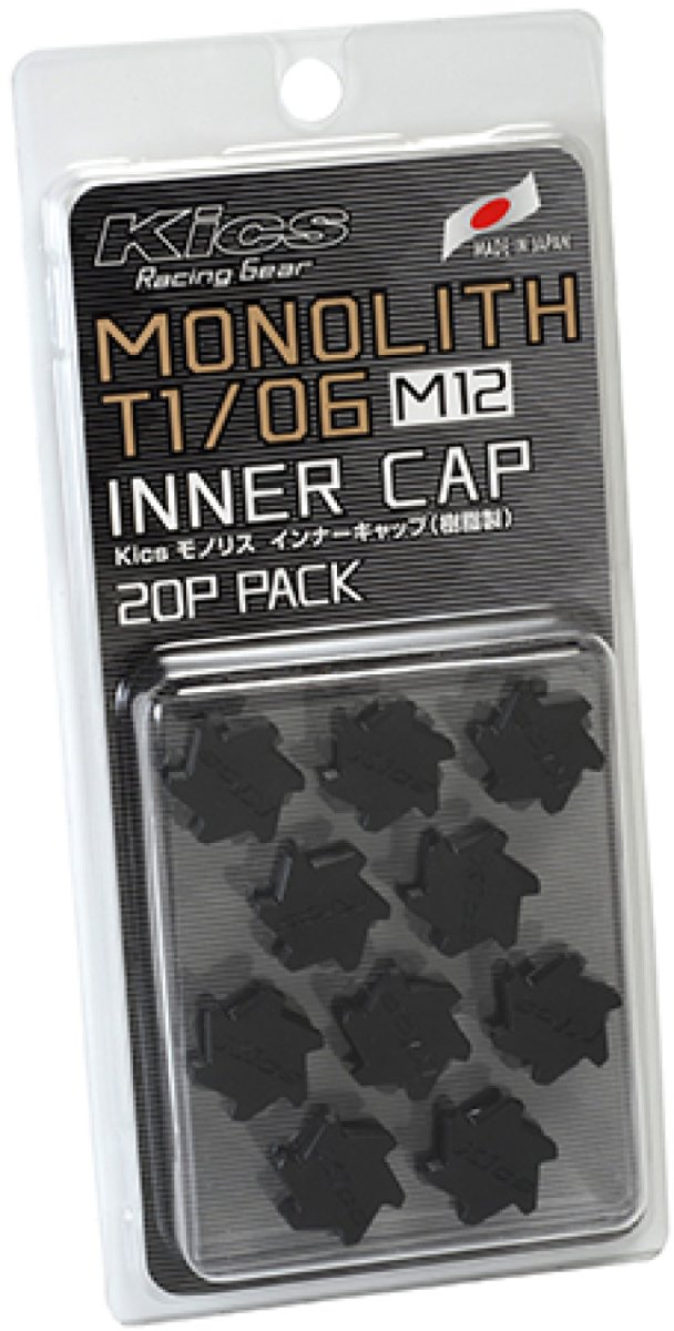 Project Kics M12 Monolith Cap - Black | Only Works For M12 Monolith Lugs - 20 Pcs - JDMuscleNon - CategorizedpjkWCMF1K