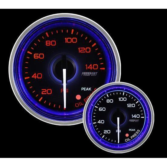 Prosport 52mm Crystal Blue/White Oil Pressure Gauge - Universal