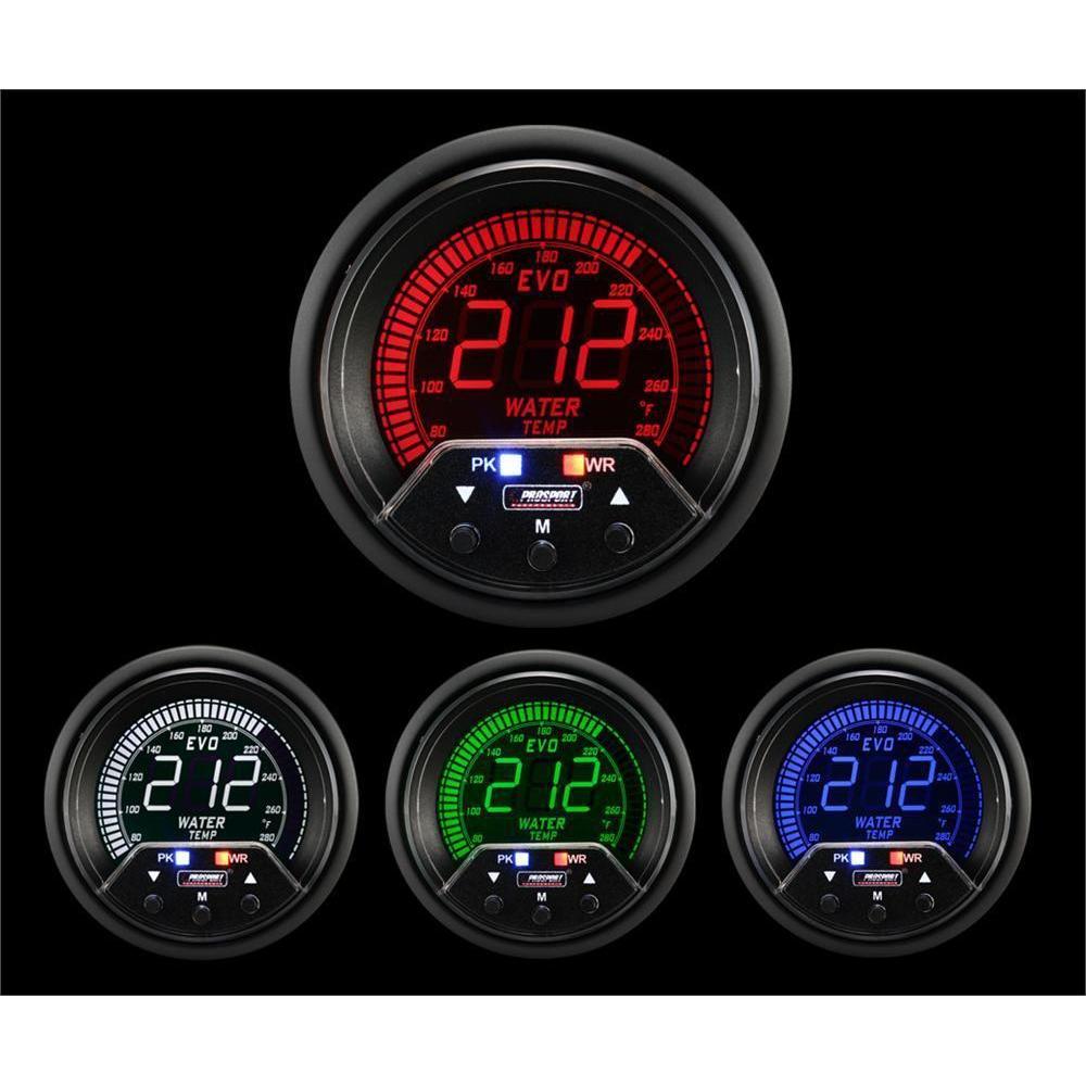 Prosport 52mm Premium Evo Electrical Water Temperature Gauge - Universal