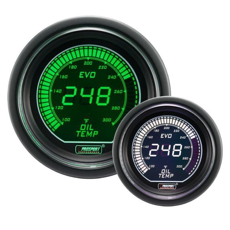 Prosport Evo Electrical Oil Temperature Gauge - Green/White - Universal