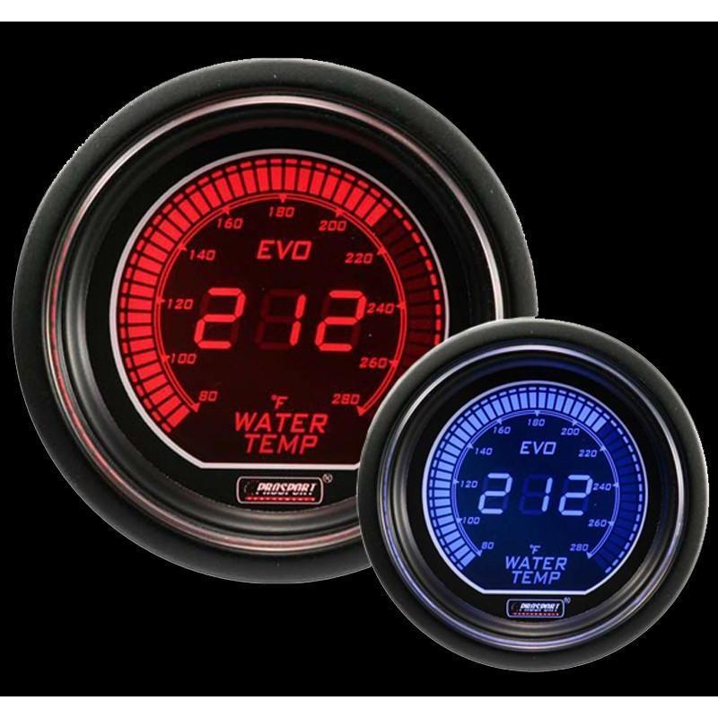 Prosport Evo Electrical Water Temperature Gauge - Red/Blue - Universal