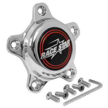 Race Star 5 Lug Cap Short Plastic Chrome | incl. Medallion & Screws | 615-5096-1