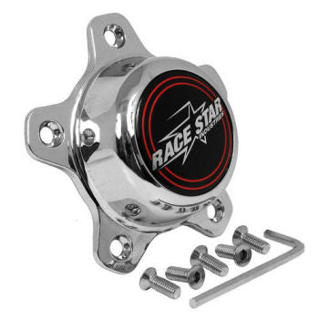 Race Star 5 Lug Cap Tall Plastic Chrome | incl. Medallion & Screws | 615-5095-1