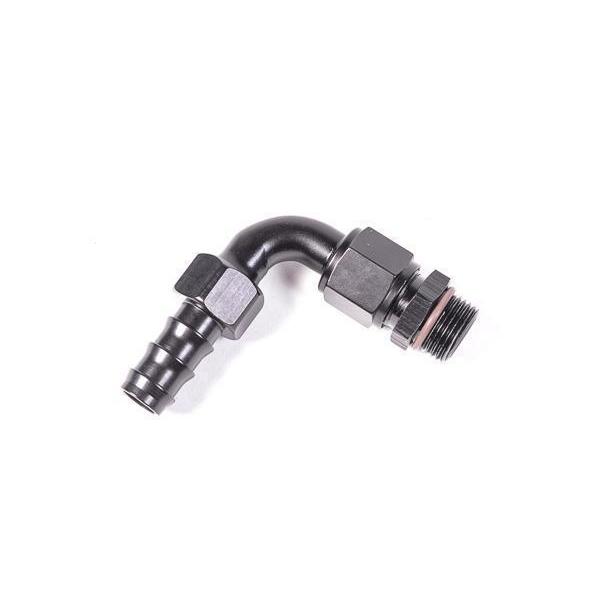 Radium Engineering -10AN 90 Deg 2-Piece Adapter for 5/8 Push-Lok Hose - Black - Universal