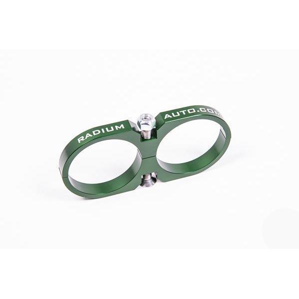 Radium Engineering 2-Piece Fuel Pump Clamp For Bosch 044 - Green W/ Logo