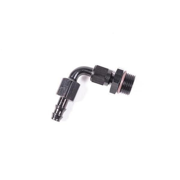 Radium Engineering -6AN 90 Deg 2-Piece Adapter for 3/8 Push-Lok Hose Black - Universal