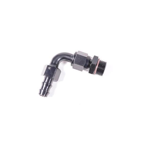 Radium Engineering -8AN 90 Deg 2-Piece Adapter for 1/2 Push-Lok Hose - Black - Universal