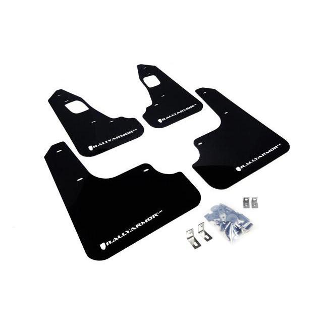 Rally Armor Black Mud Flap w/ White Logo Mitsubishi EVO X
