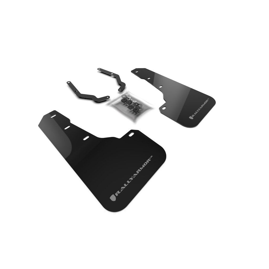Rally Armor Black UR Mud Flap w/ Silver Logo | Front Only Subaru Crosstrek Lift/AT 2018-2019