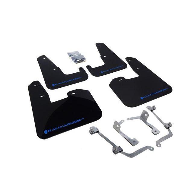 Rally Armor Mud Flaps Black w/ Blue Logo WRX 2011-2014 Hatchback