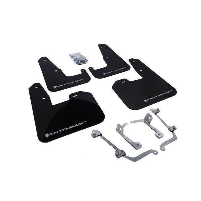 Rally Armor Mud Flaps Black w/ Silver Logo WRX 2011-2014 Hatchback