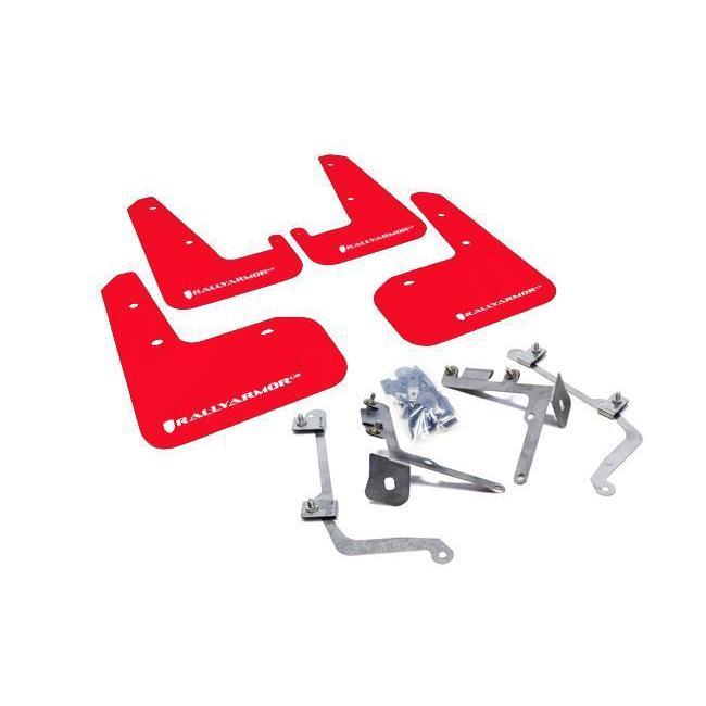 Rally Armor Mud Flaps Red w/ White Logo WRX/STI 2011-2014 Sedan