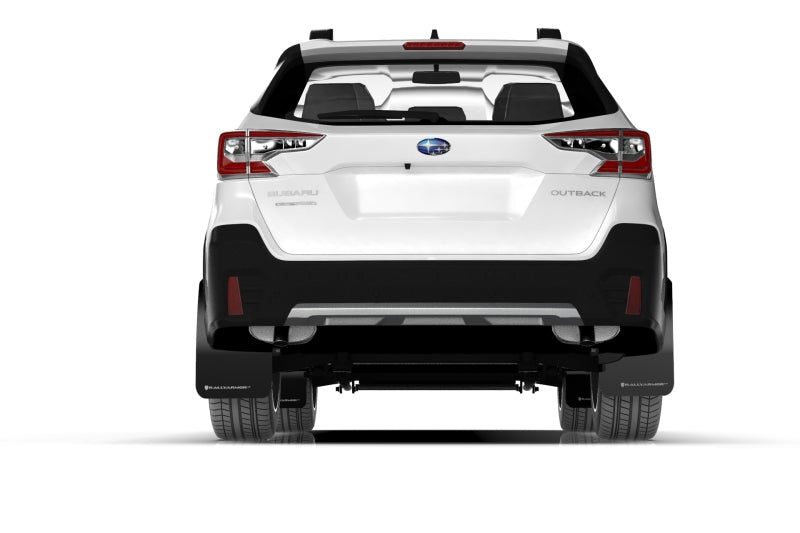 Rally Armor UR Black Mud Flap w/ Silver Logo Subaru Outback 2020-2022 | MF66-UR-BLK/SIL - JDMuscleMudflapsralMF66-UR-BLK/SIL