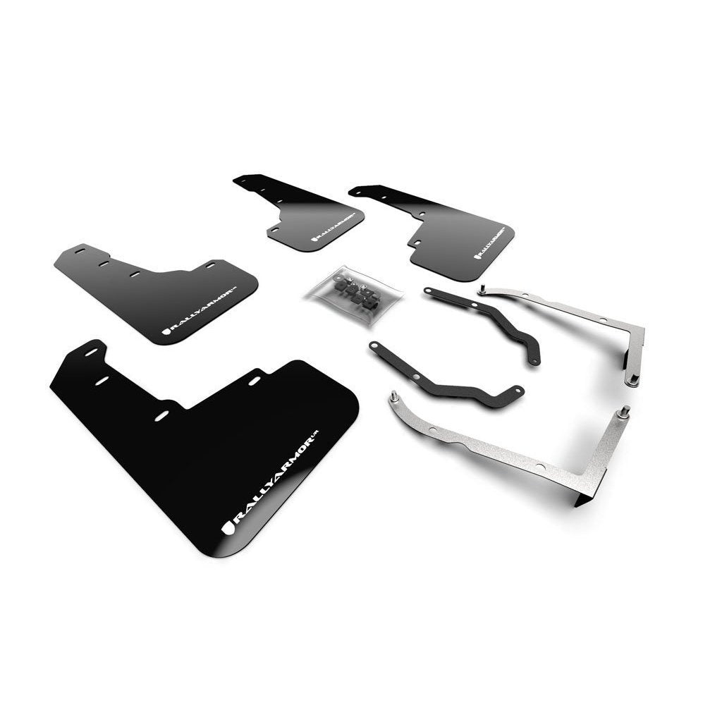 Rally Armor UR Black Mud Flap w/ White Logo Subaru Crosstrek XV 2018-2019