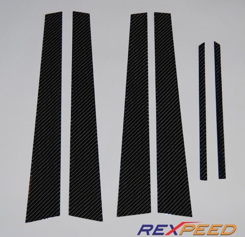 Rexpeed Carbon Fiber Pillar Trim Mitsubishi Evo 7 - 9 2001 - 2007 | R35 - JDMuscleExterior GarnishesR35