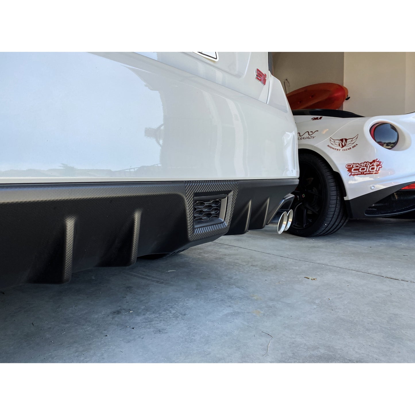 Sticker Fab 3D Carbon Fiber Rear Fog / F1 Bumper Cover Overlay - 15+ WRX/STI