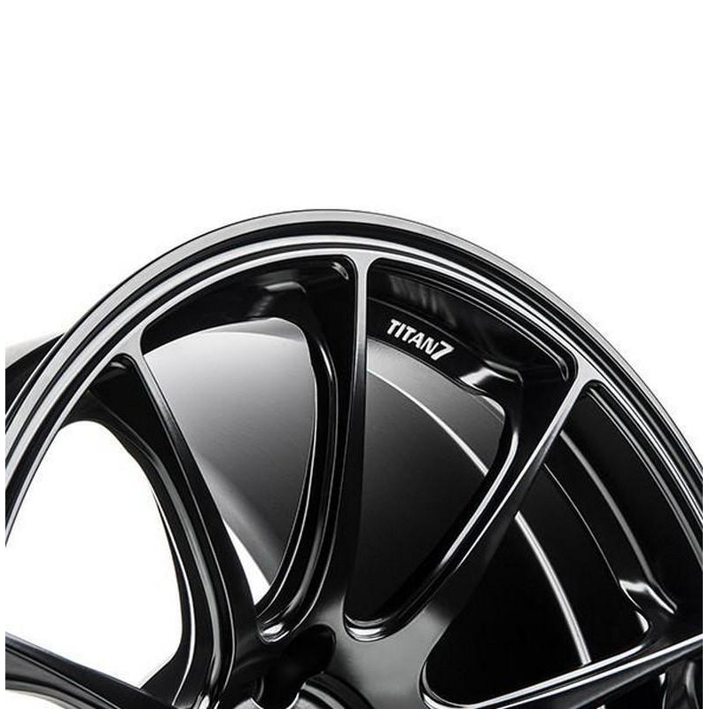 Titan 7 18 Inch T-R10 Machine Black Forged Wheels For Nissan 350Z, 370Z