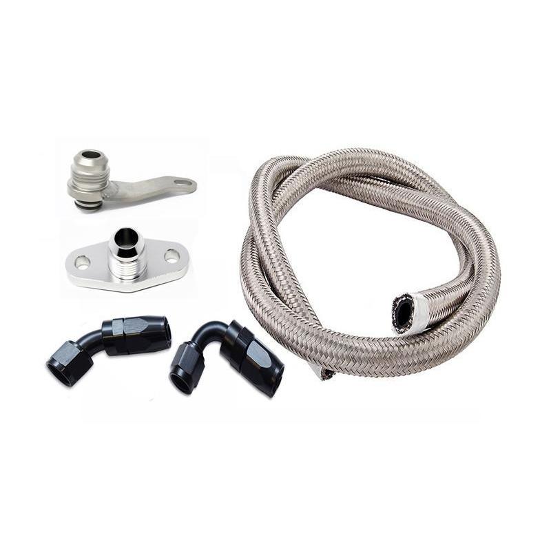 Torque Solution -10AN Turbo Oil Return Line Kit: Subaru EJ All Years w/ Garrett GT/GTX, BW EFR