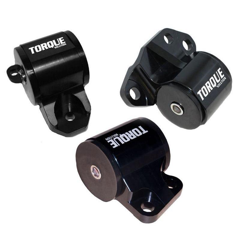 Torque Solution 3pc Billet Engine Mount Kit | 2 Bolt: 92-95 Honda Civic, 94-01 Integra, 93-97 Del Sol, B or D Series