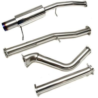Turbo XS Catted Titanium Muffler Turboback Exhaust WRX/STI 2002-2007 | WS02-TBE-TI