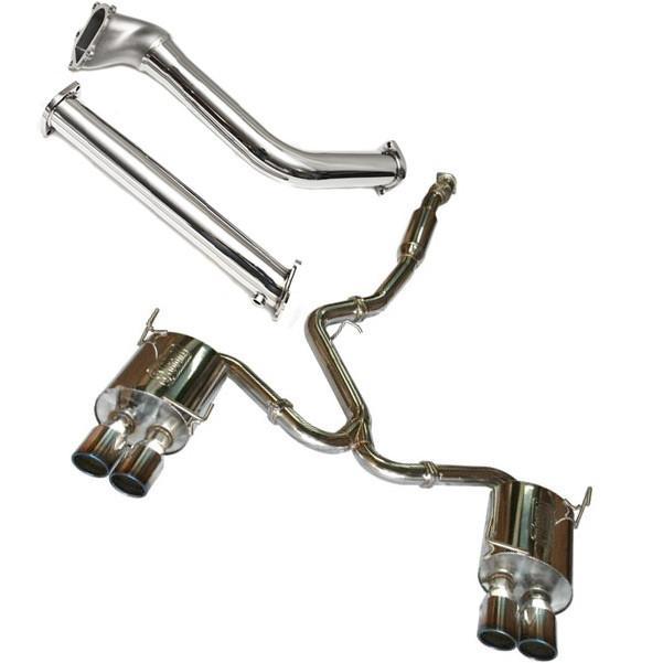 Turbo XS Quad Blued Tip Catted Turboback Exhaust WRX/STI Sedan 2011-2014 | WS11S-TBE