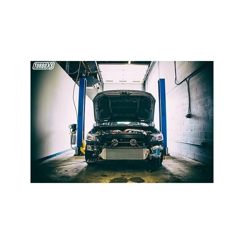 TurboXS Front Mount Intercooler Wrinkle Red Subaru STI 15-2019 | STI15-FMIC-RED