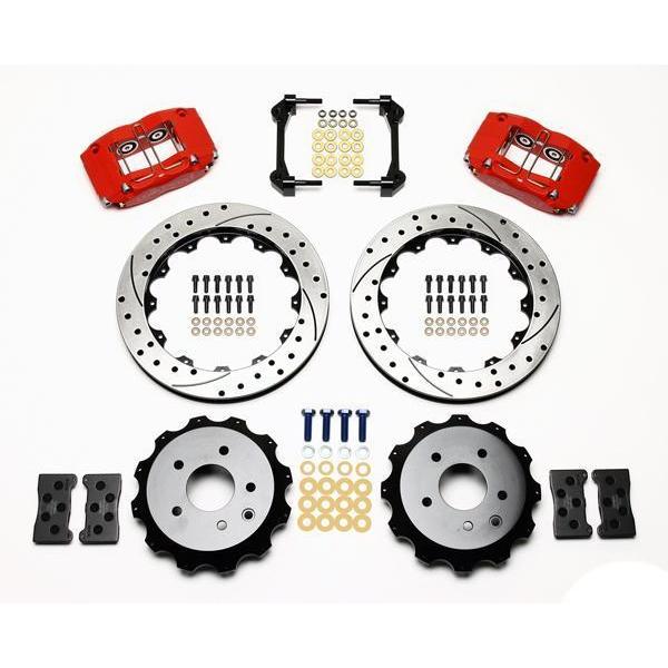Wilwood Dynapro Radial Rear Red Slotted & Drilled Big Brake Brake Kit 2009-2014 Nissan 370z