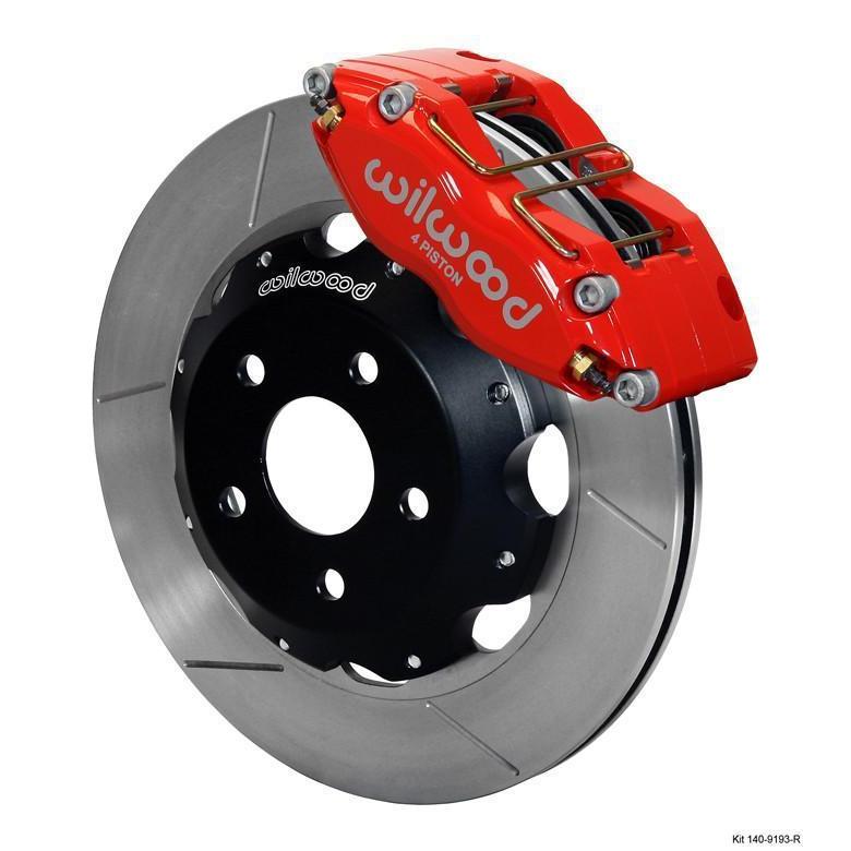 Wilwood Dynapro Radial Red Slotted Front Brake Kit 2004 Subaru STI w/ 15-in Wheels