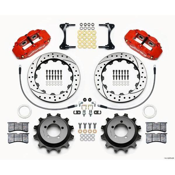 Wilwood FNSL4R Red Rear Slotted & Drilled Big Brake Kit 2002-2005 WRX