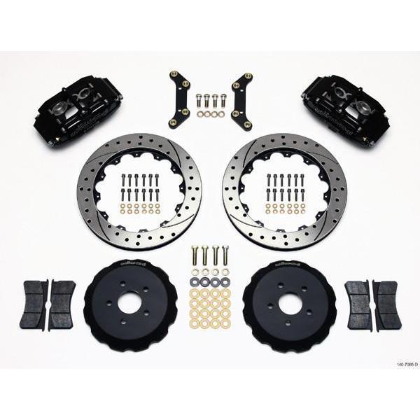 Wilwood SL6 Black Front Slotted & Drilled Big Brake Kit 2004 Subaru STI w/ 17-in Wheels