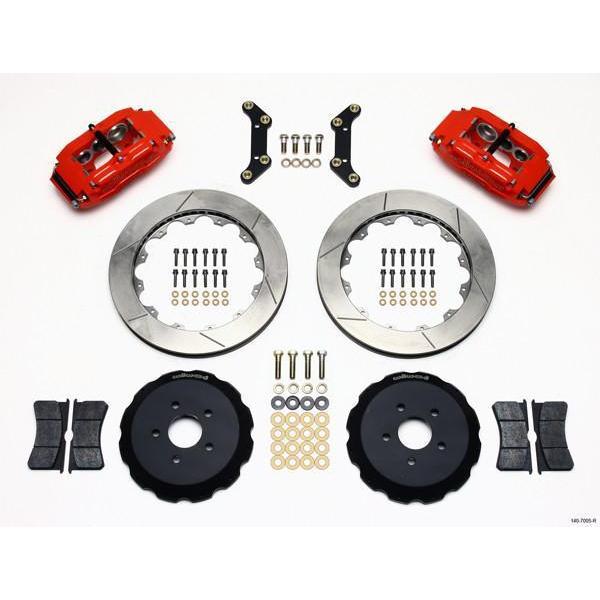 Wilwood SL6 Red Front Slotted Big Brake Kit 2004 Subaru STI w/ 17-in Wheels