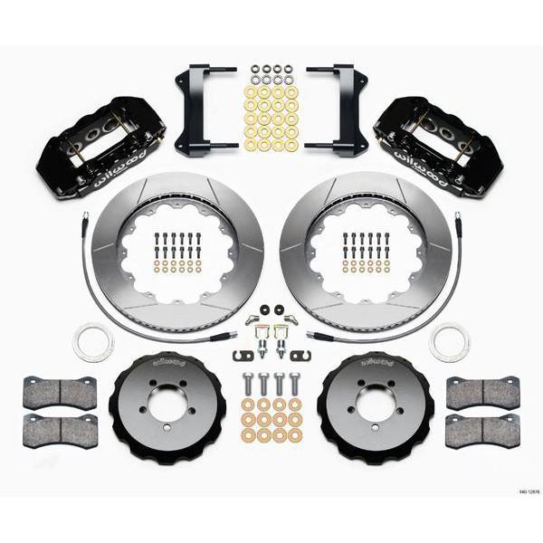 Wilwood W6A Black Slotted & Drilled Big Brake Front Brake Kit 2004 Subaru STI w/ 18-in Wheels