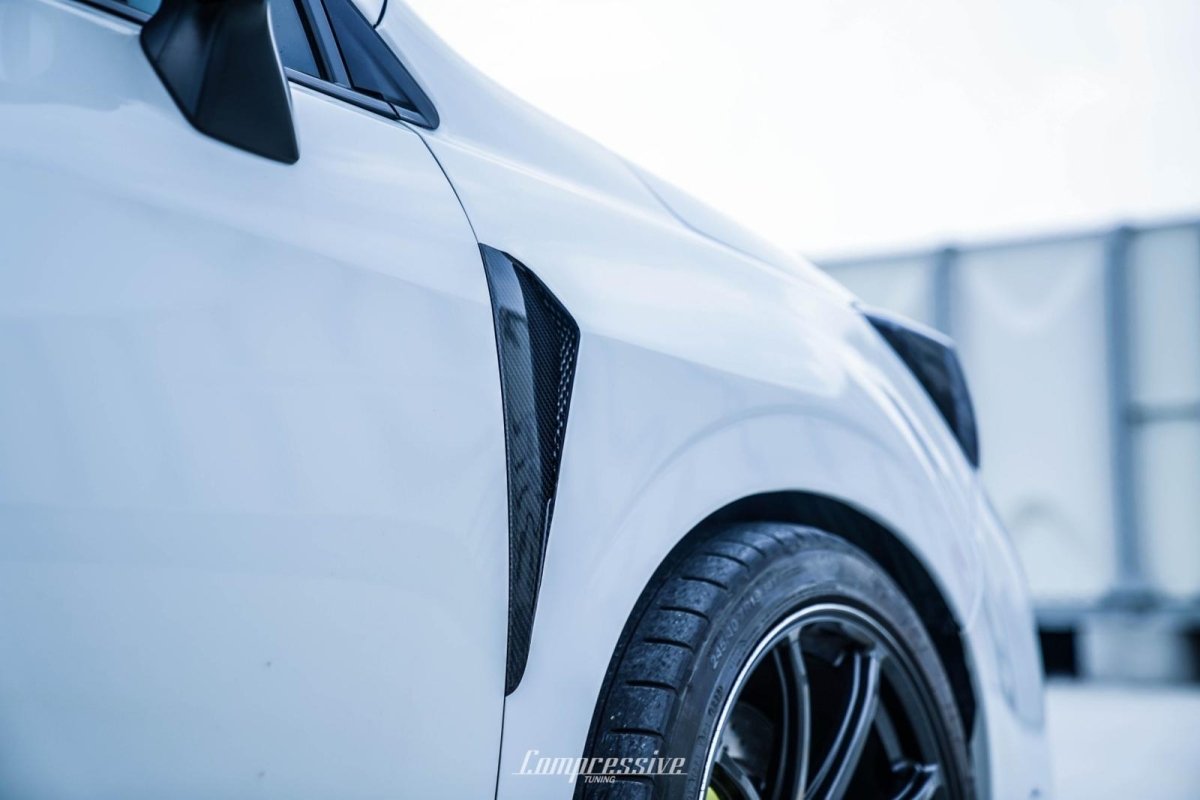 XTI Carbon Fiber Fender Kit - JDMuscleFND14F-FRPCFFRP Unpainted with CF Vent