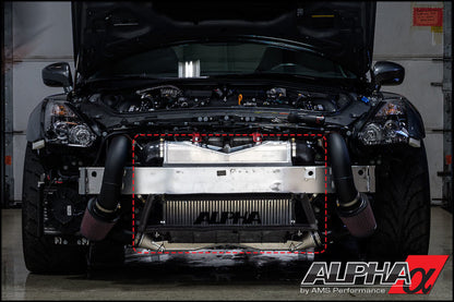 AMS Alpha Race Front Mount Intercooler with Logo [09-11 GT-R] - Black