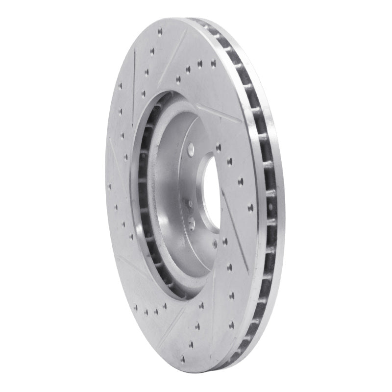 R1 Concepts [10-15 Civic] [13-15 ILX] [02-02 RSX] Front Right Drilled and Slotted Brake Rotor - Silver