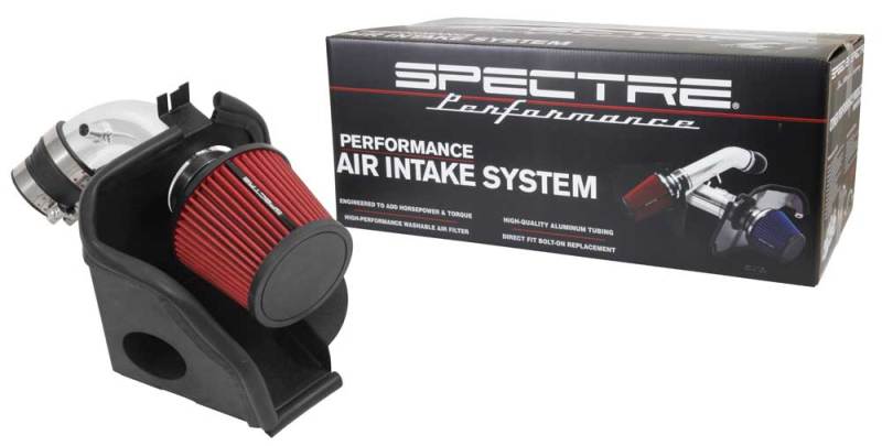 Spectre [06-09 Civic] Air Intake Kit for 1.8L 4-Cylinder - Polished Aluminum, Black Heat Shield - SPE9076