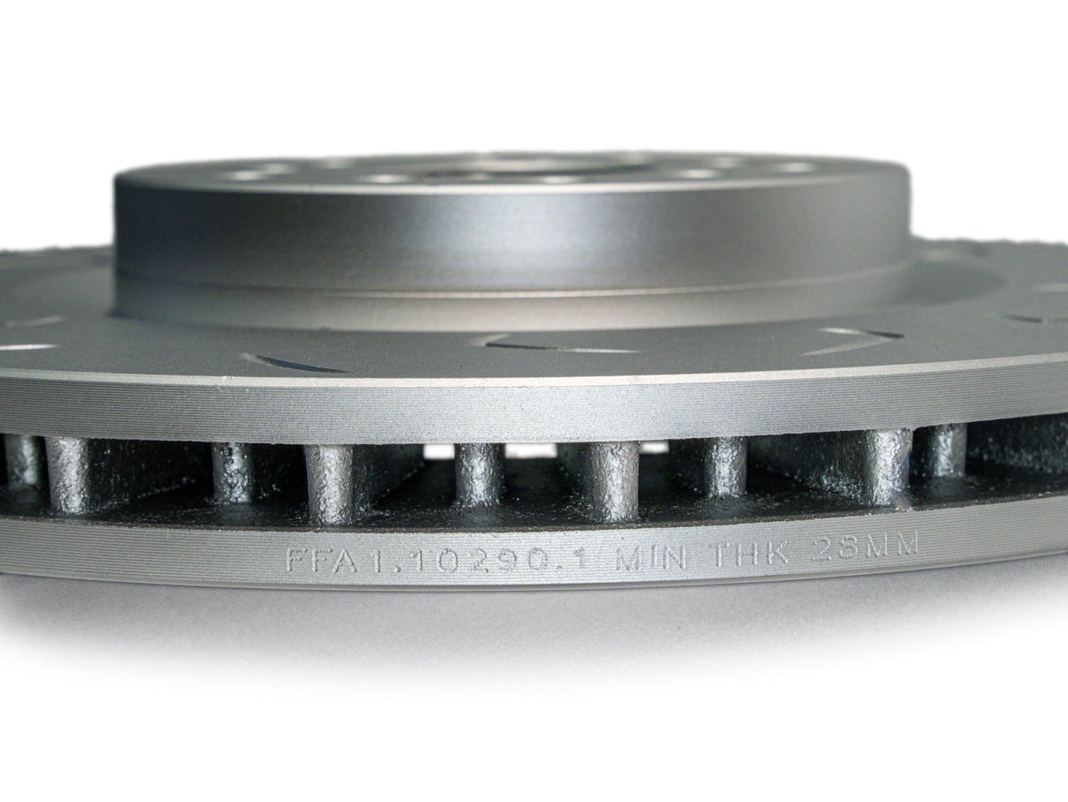 [04 - 17 STI] FactionFab Slotted Front Rotor V2 Dual Drilled 5x100/114 - JDMuscleBrake RotorsFFA1.10290.1
