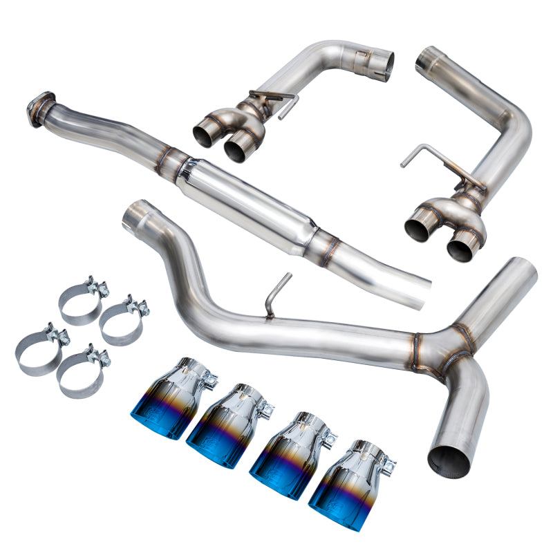 AWE Tuning [12-14 WRX STI Sedan] Track Edition Exhaust - Vapor Blue Quad Tips