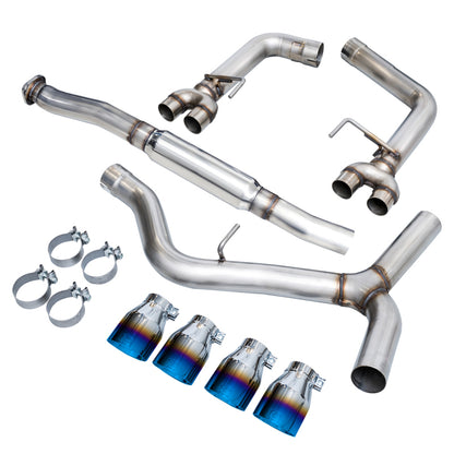 AWE Tuning [12-14 WRX STI Sedan] Track Edition Exhaust - Vapor Blue Quad Tips