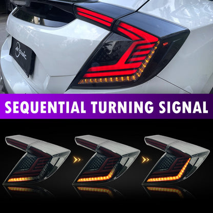 Archaic Full LED Tail Lights Assembly For 10th Gen Honda Civic Type R Hatchback 2016-21