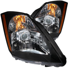 ANZO [03-05 350Z] Crystal Headlight Set - Clear Lens, Black Housing, Non-HID