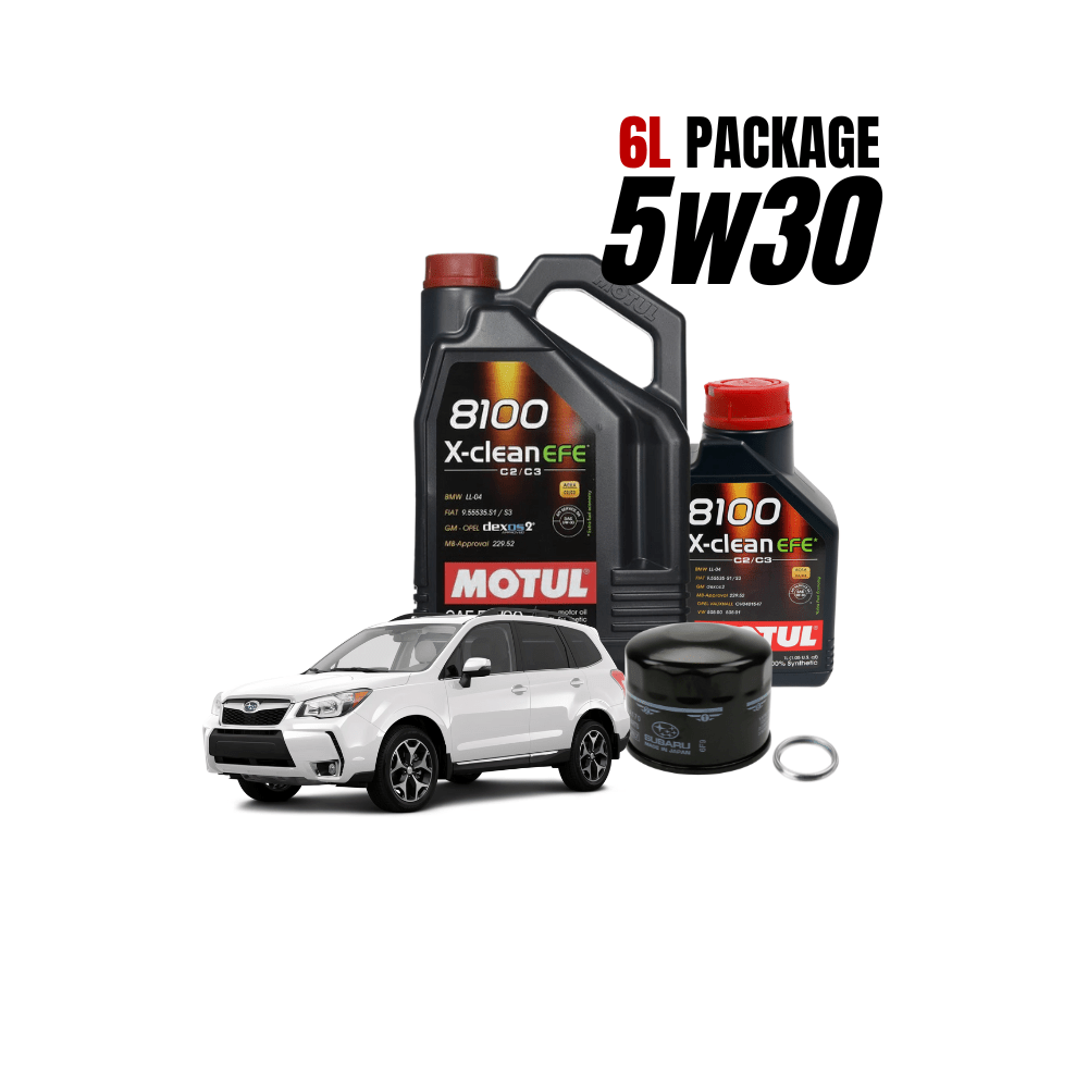 [15 - 21 WRX, 22+ BRZ/GR86] 5w30 Oil Change Package Also fits 14 - 18 Forester XT | Motul 8100 X - Clean 6 Liter - JDMuscleOil Change PackageMOT-WRX15PKG-5w30