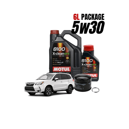 [15 - 21 WRX, 22+ BRZ/GR86] 5w30 Oil Change Package Also fits 14 - 18 Forester XT | Motul 8100 X - Clean 6 Liter - JDMuscleOil Change PackageMOT-WRX15PKG-5w30