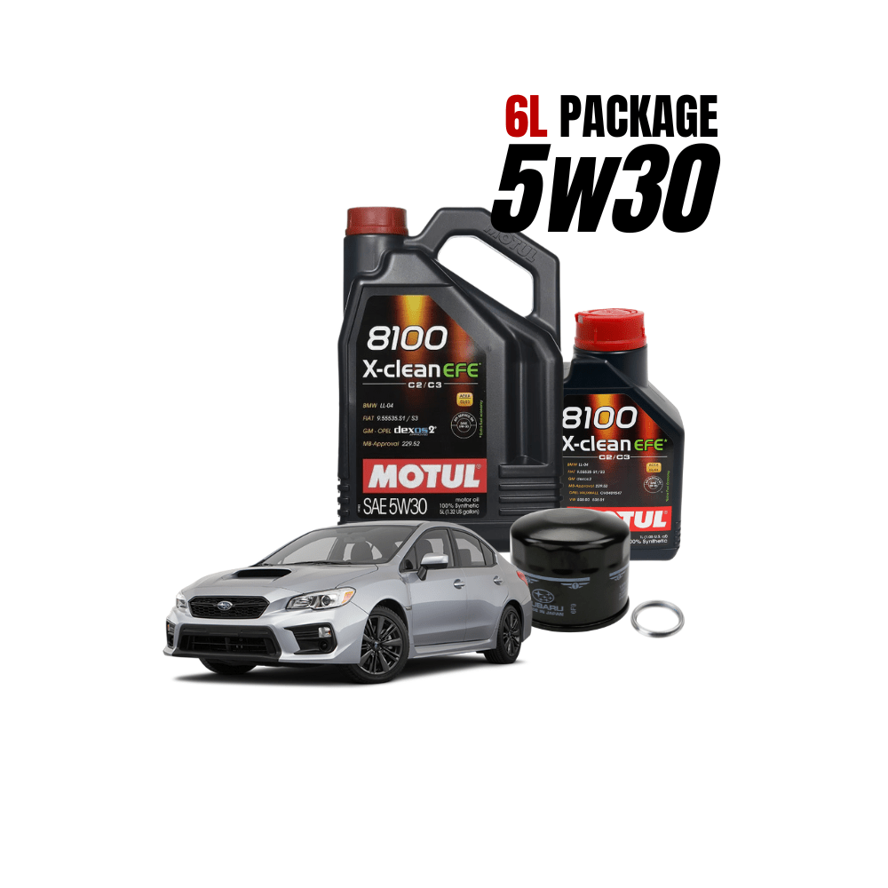 [15 - 21 WRX, 22+ BRZ/GR86] 5w30 Oil Change Package Also fits 14 - 18 Forester XT | Motul 8100 X - Clean 6 Liter - JDMuscleOil Change PackageMOT-WRX15PKG-5w30