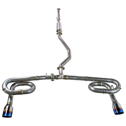 Remark [22+ Civic Sport Sedan] Cat-Back Exhaust - Dual Burnt Stainless Steel Tips, remRK-C2063H-11T