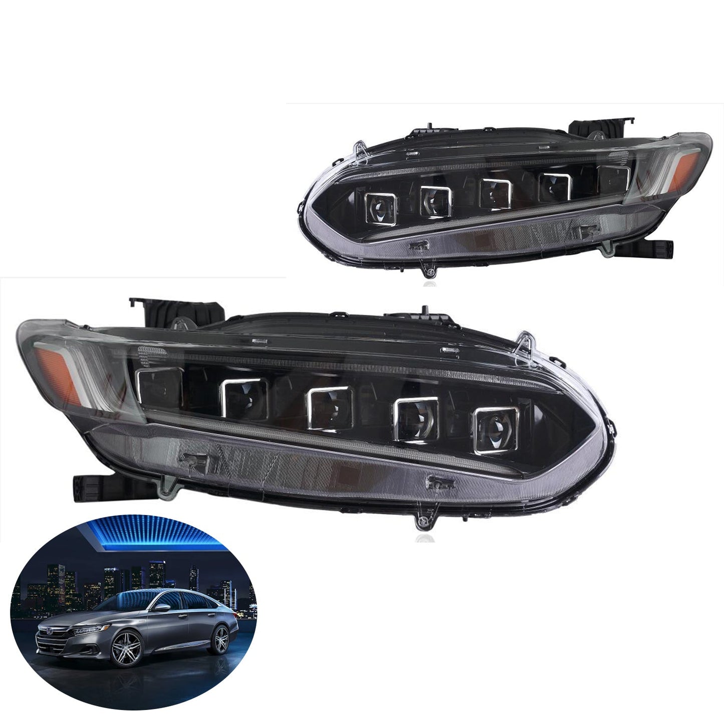 Archaic Full LED Headlights Assembly For 10th Gen Honda Accord 2018-2022